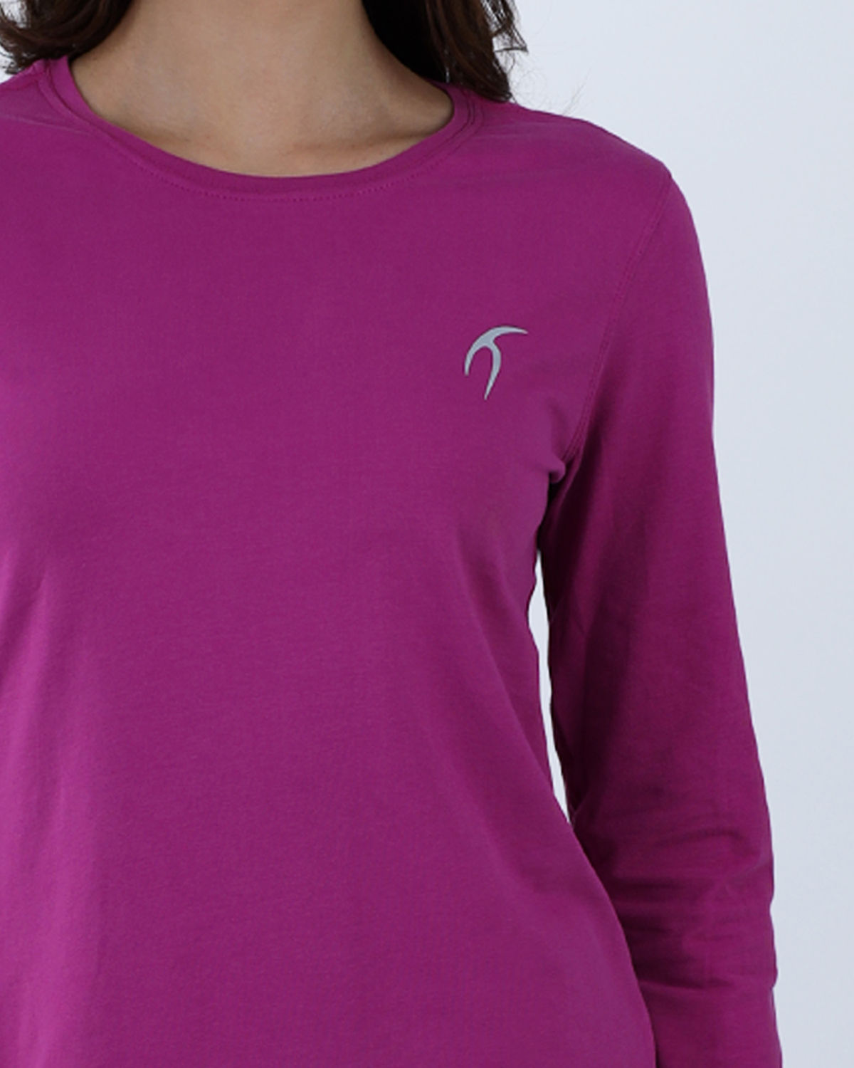 Basic Long Sleeve Dark Purple T-Shirt-Atum -7702047