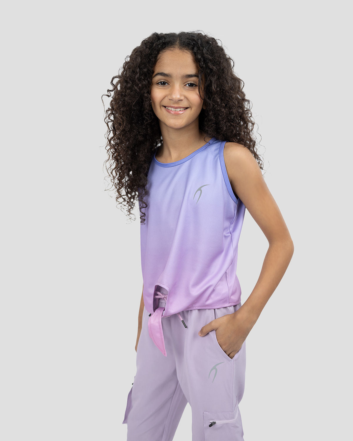 Girls Plain Purple Tank Top