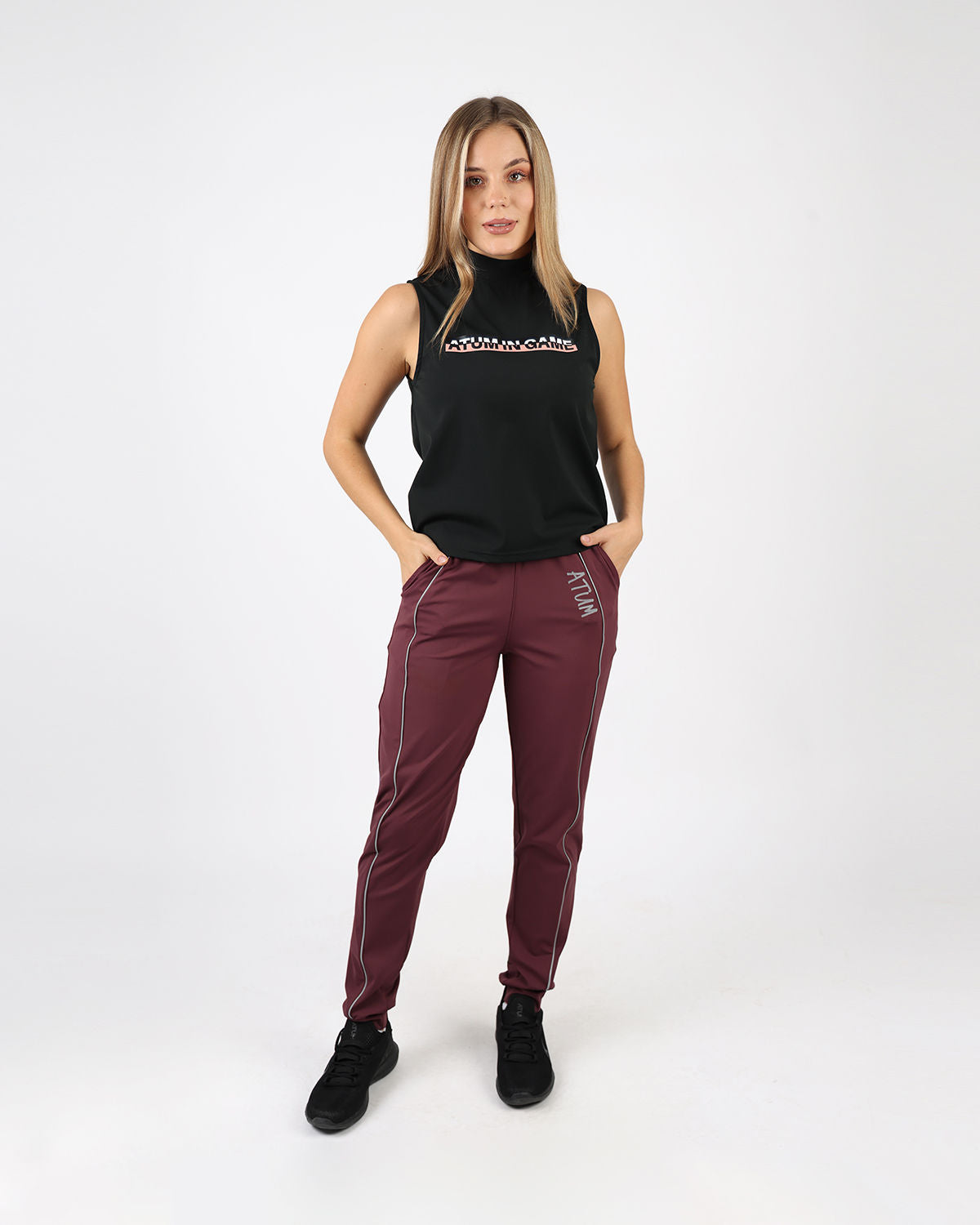 Relaxed Fit Burgundy Pants-Atum -27017148