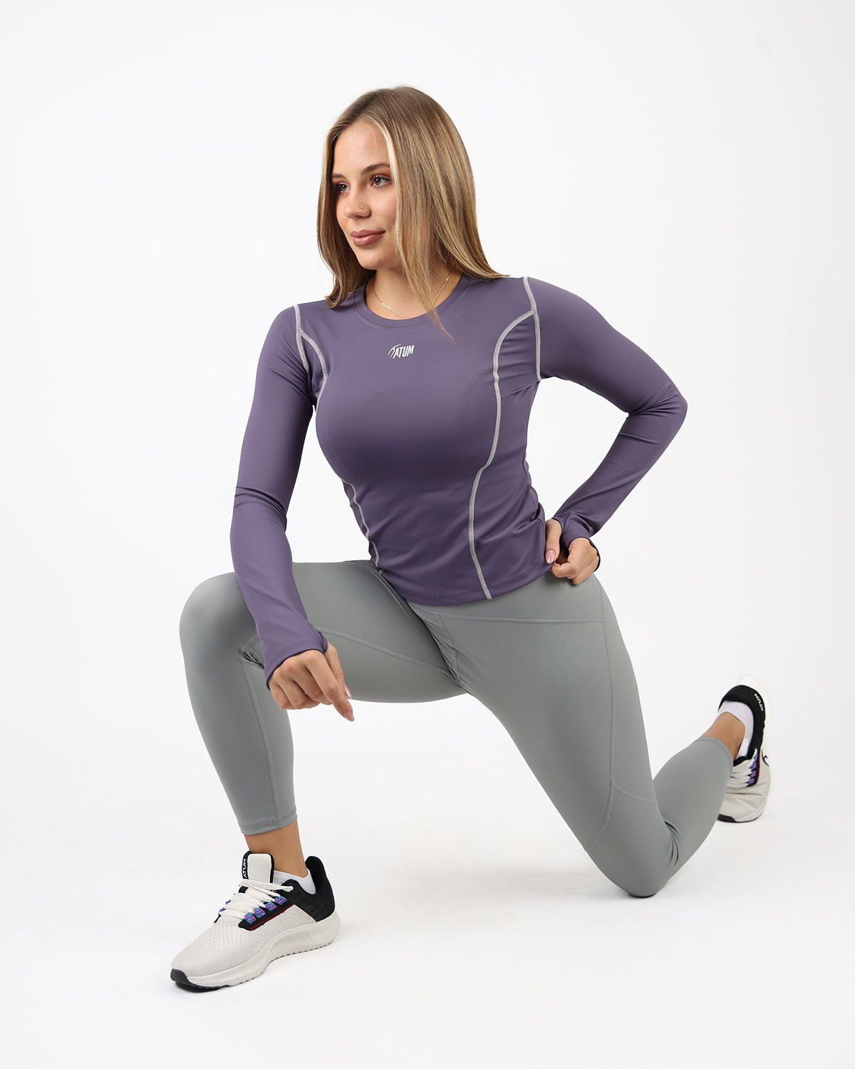 Streamline Long Slevess Women's Violet Top-Atum -559930