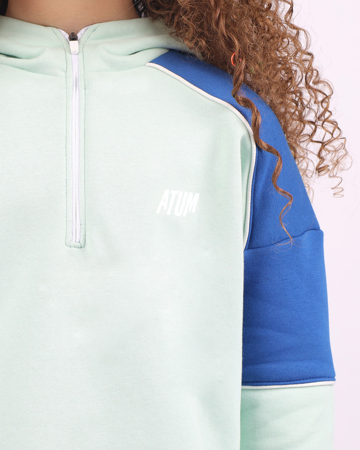 Girl's Quarter Mint Zip Hoodie-Atum -67393793