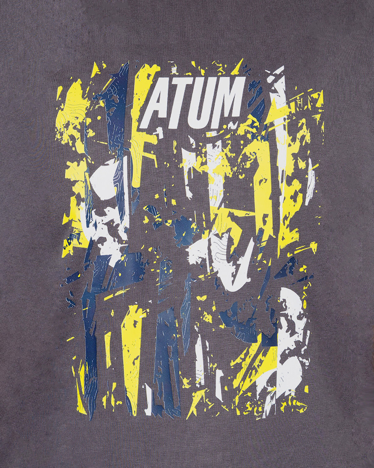 Oversize Printed Women's Gray T-Shirt-Atum -39777823