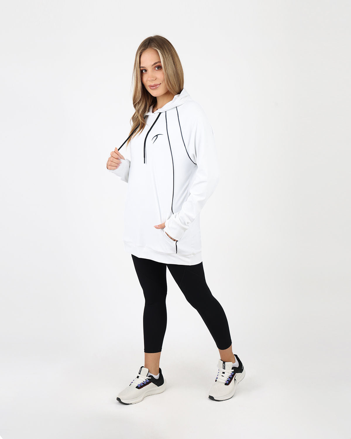Long-Sleeve Training White Hoodie-Atum -78939774