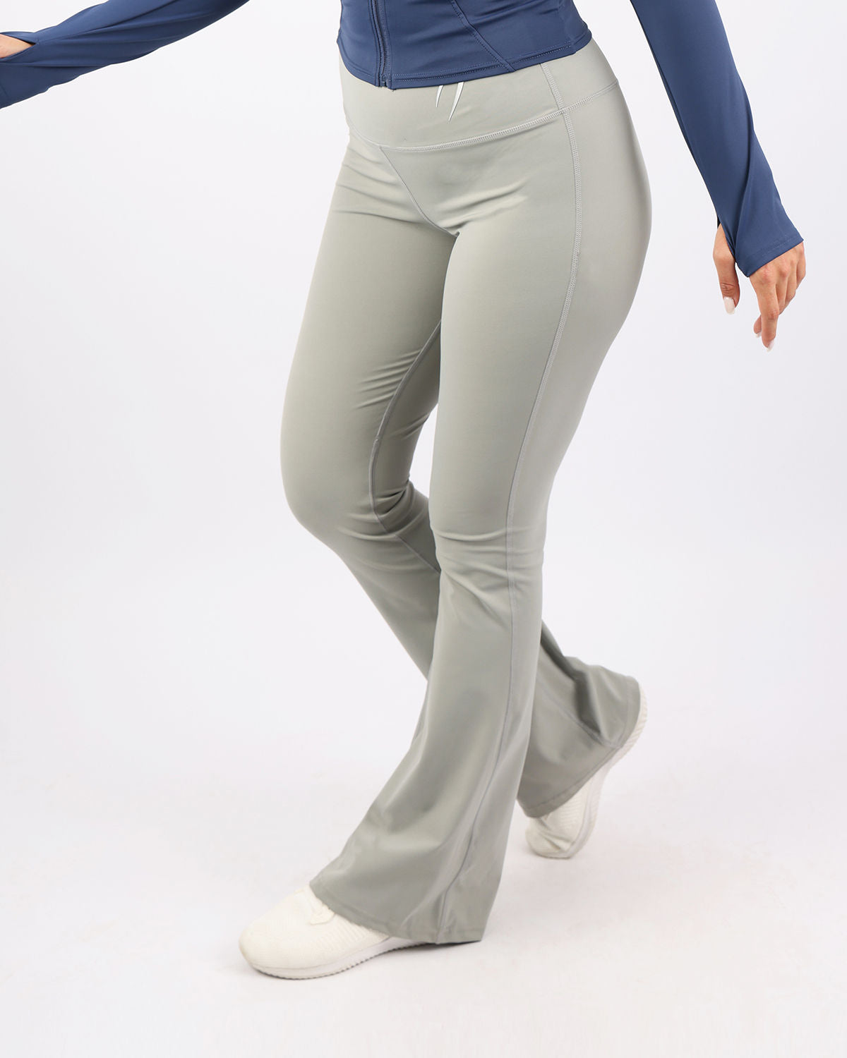 High-Rise Wide Leg Gray Leggings-Atum -9497778