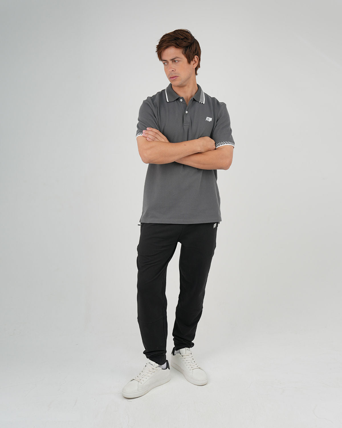 Clashflex Gray Polo Shirt-Atum -87429666