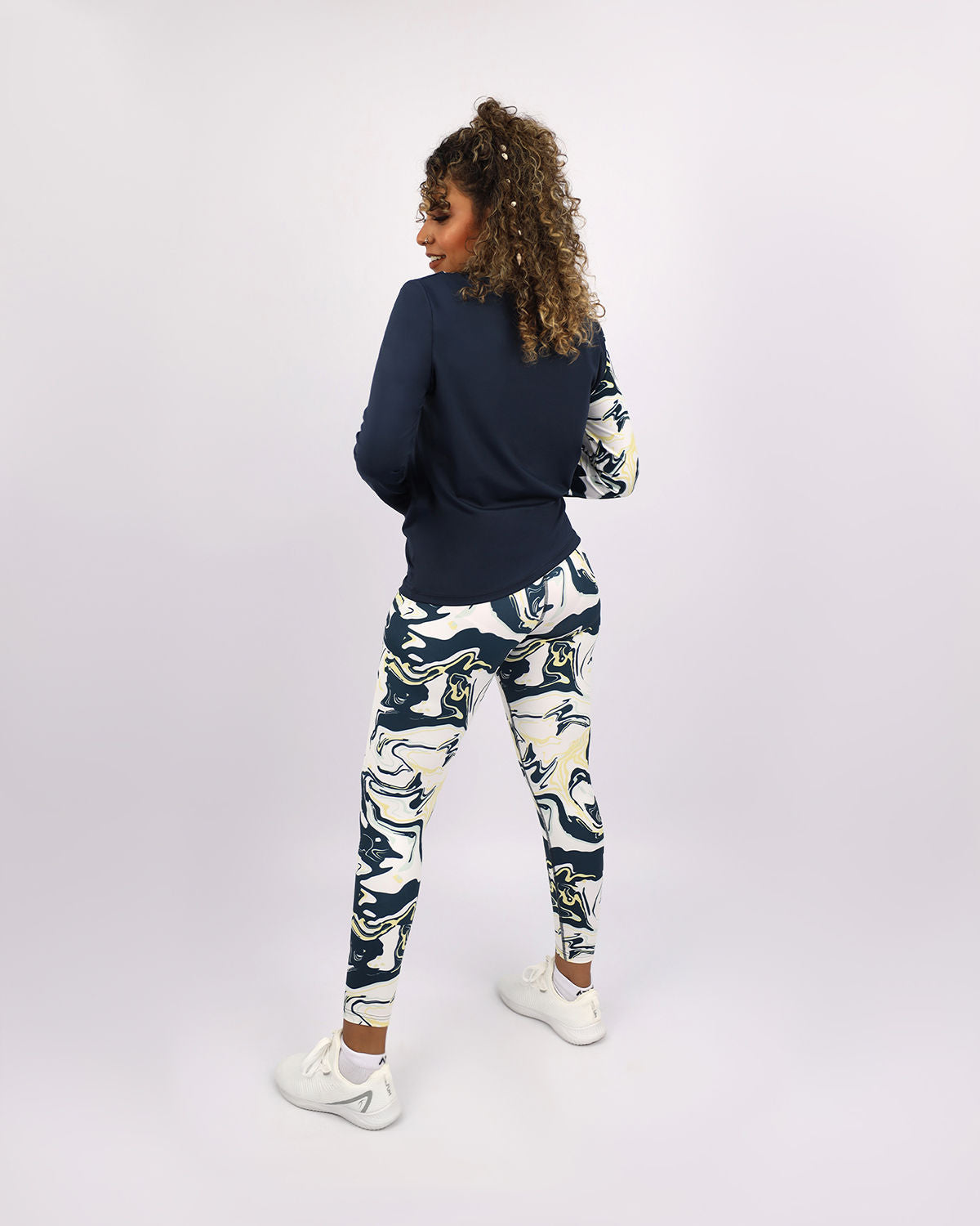 Long Sleeve Women's Navy T-Shirt-Atum -46581323