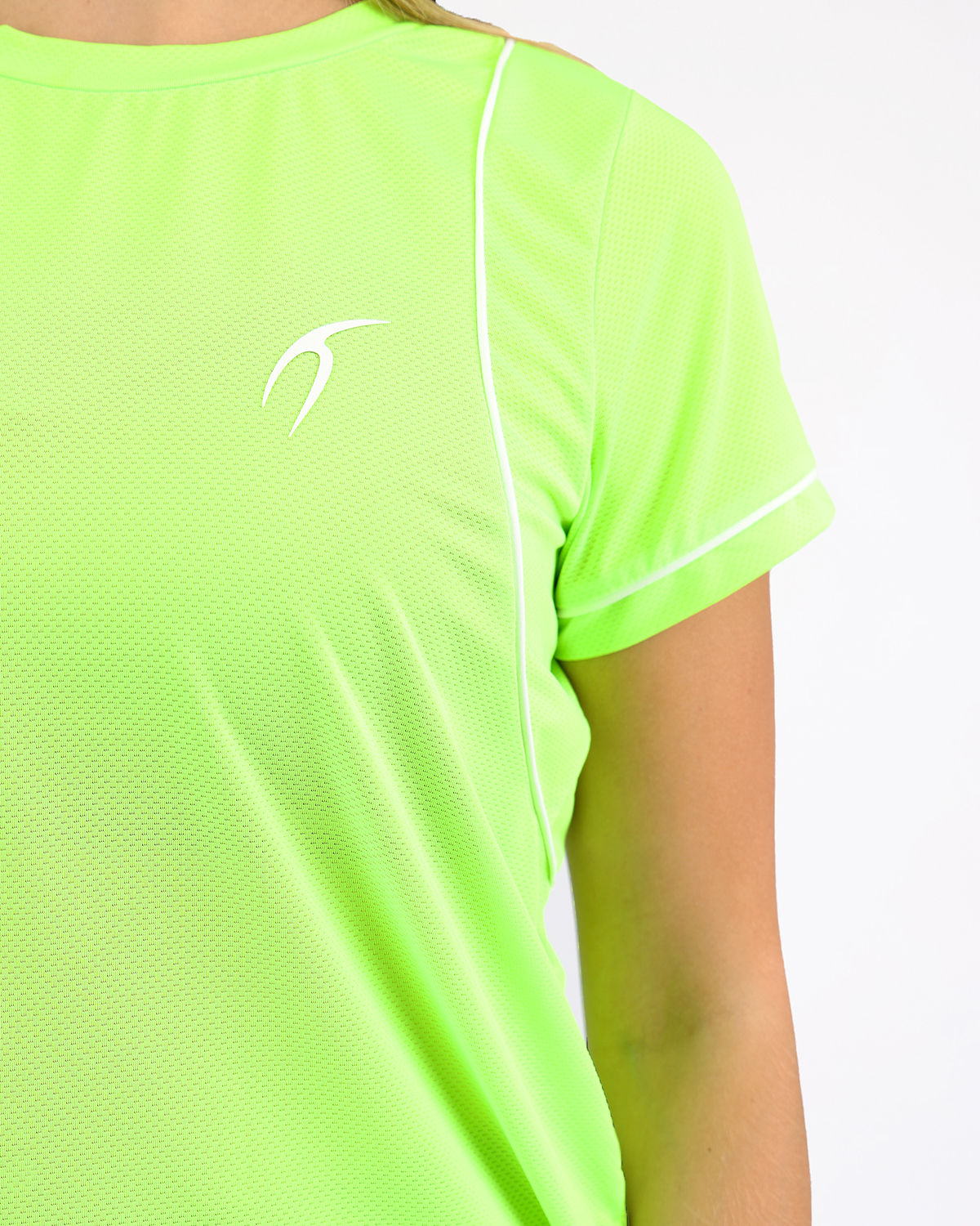 Short-Sleeve Breathable Lime Green Mesh Top-Atum -59843623