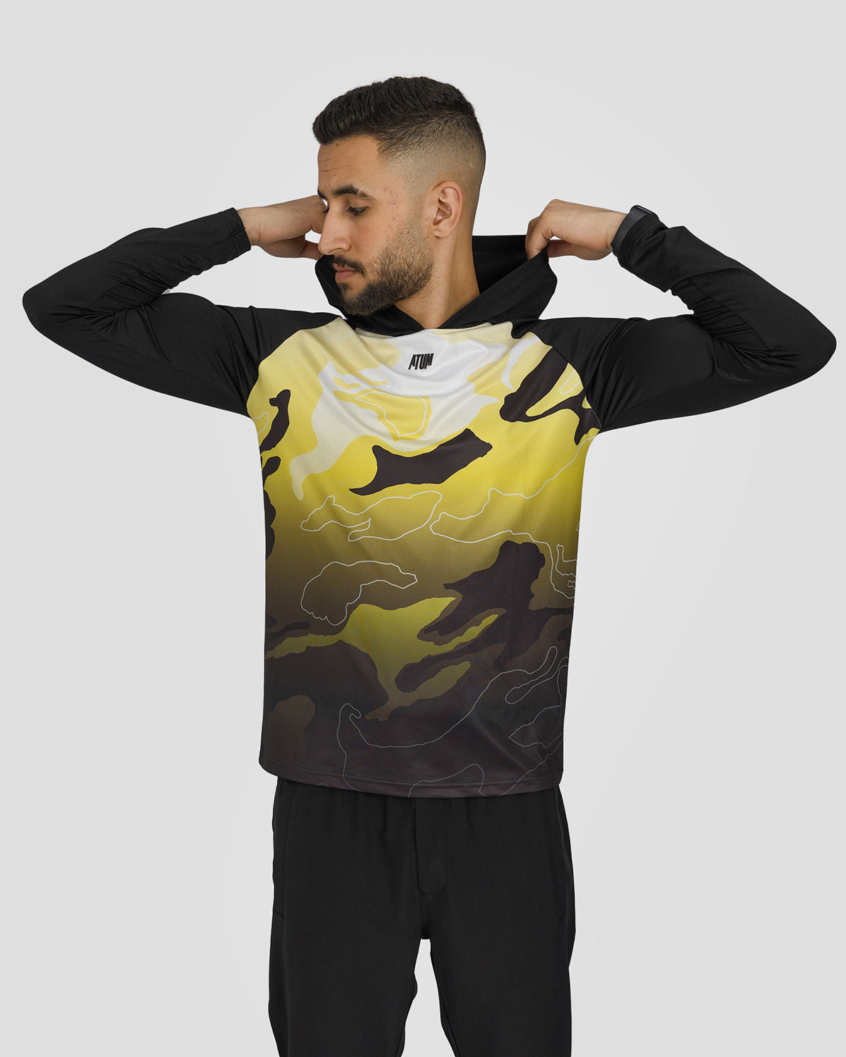 Training Long Sleeves Men's Yellow T-Shirt-Atum -73016309