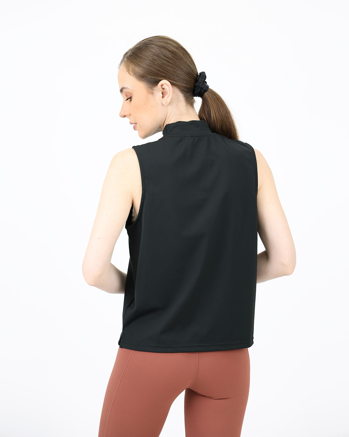 Sleeveless Training Black Tank Top-Atum -11479343