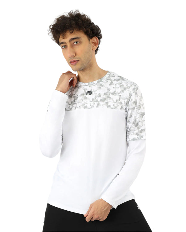 Men's Fitness White Top-Atum -36422486