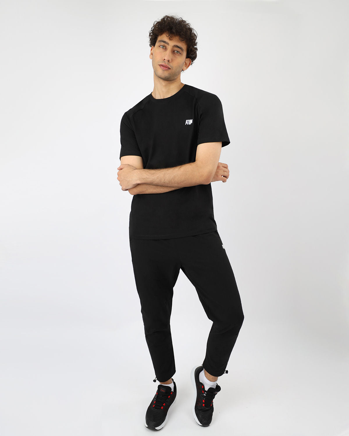 Men's Cotton Black Teee-Atum -6200314