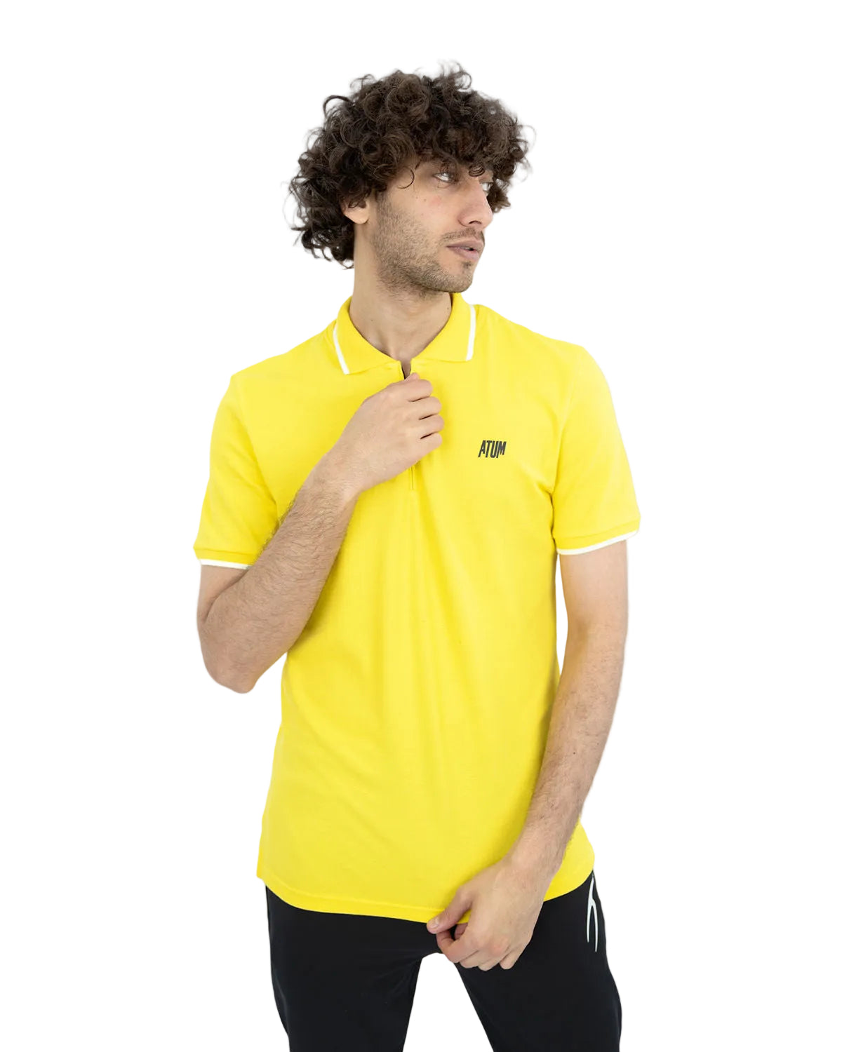 Men's Yellow Polo Shirt-Atum -47780190