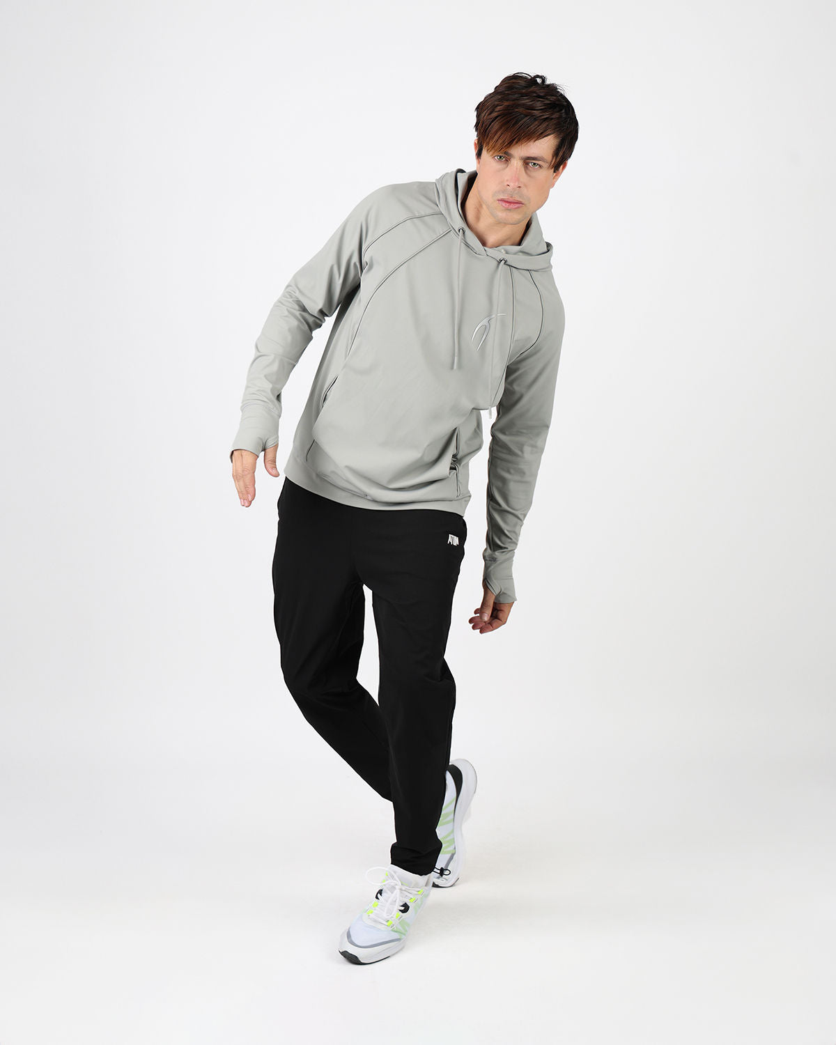 Long-Sleeve Training Gray Hoodie-Atum -73970357