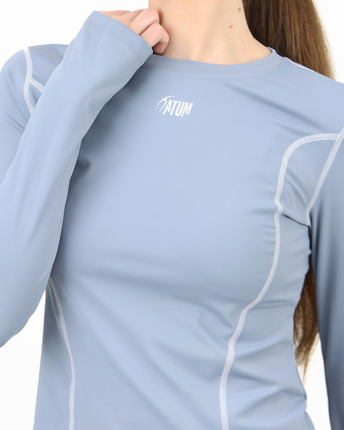 Streamline Long Slevess Women's Blue Top-Atum -32803323