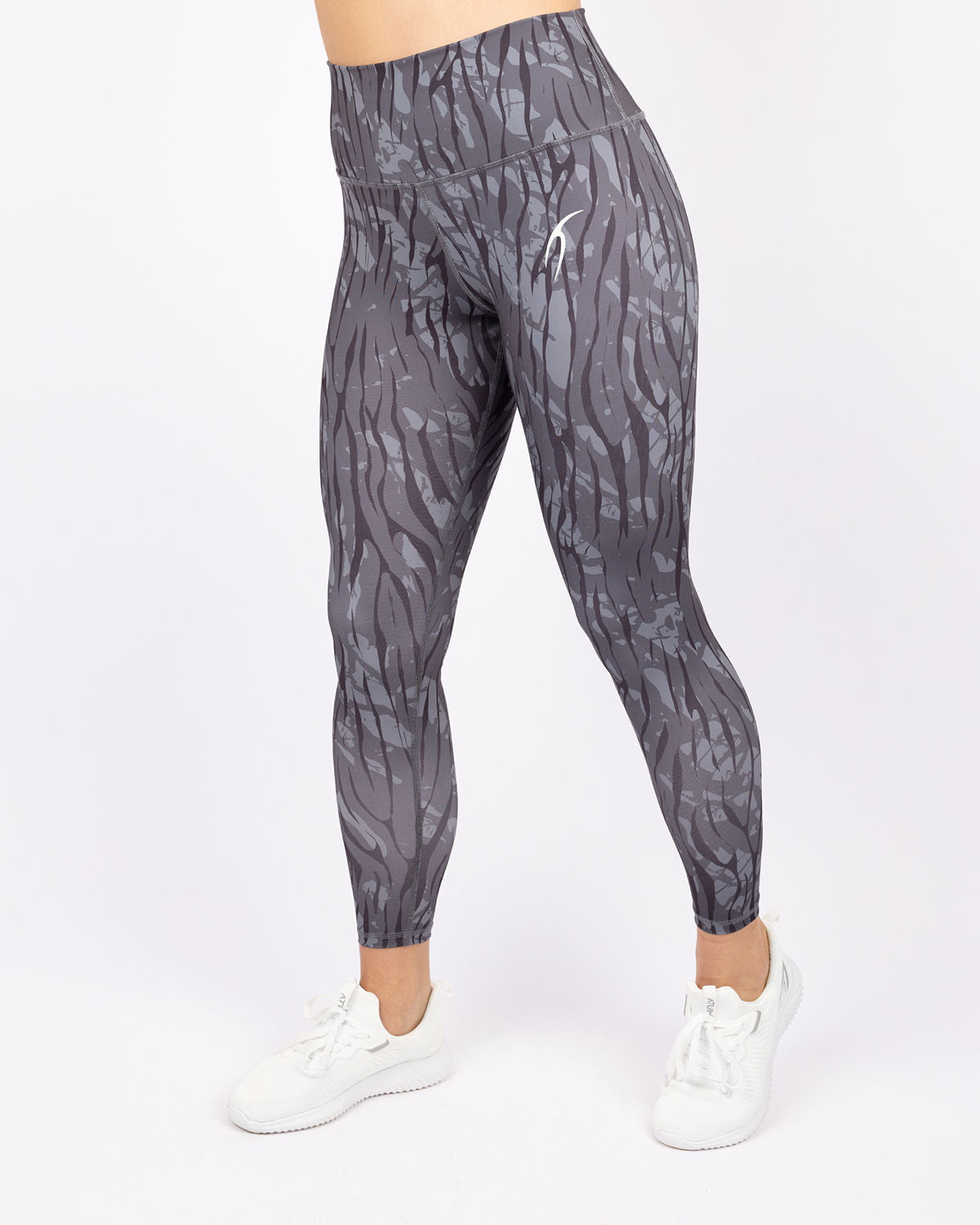 Cross Fit Printed Gray Leggings-Atum -70292825
