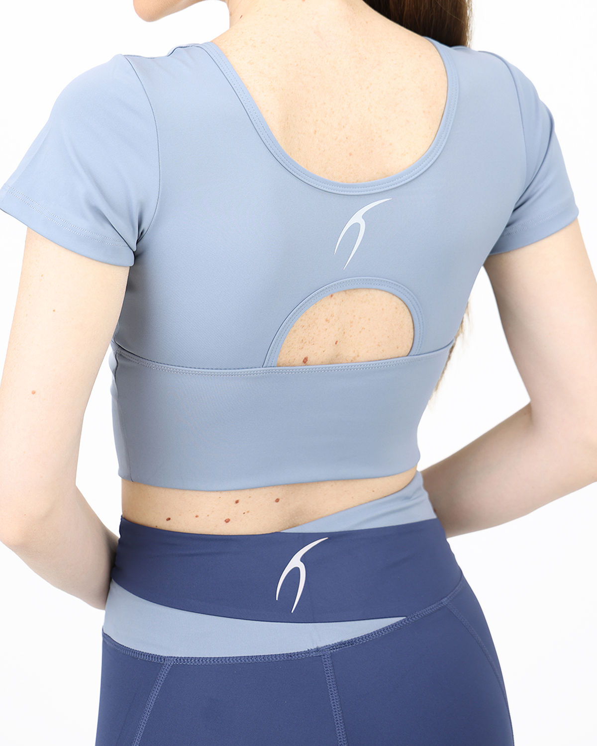 Asymmetric Crossover Blue Top-Atum -45313817