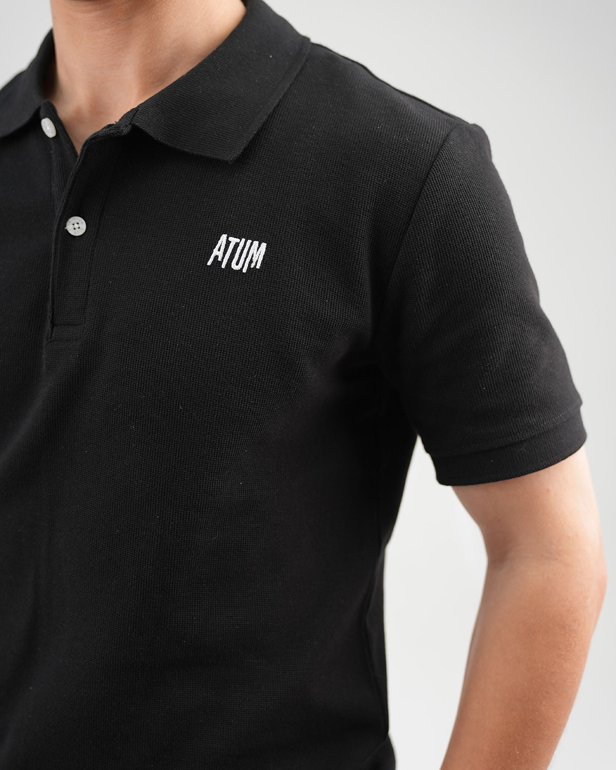 Regular Fit Black Polo Shirt-Atum -720016