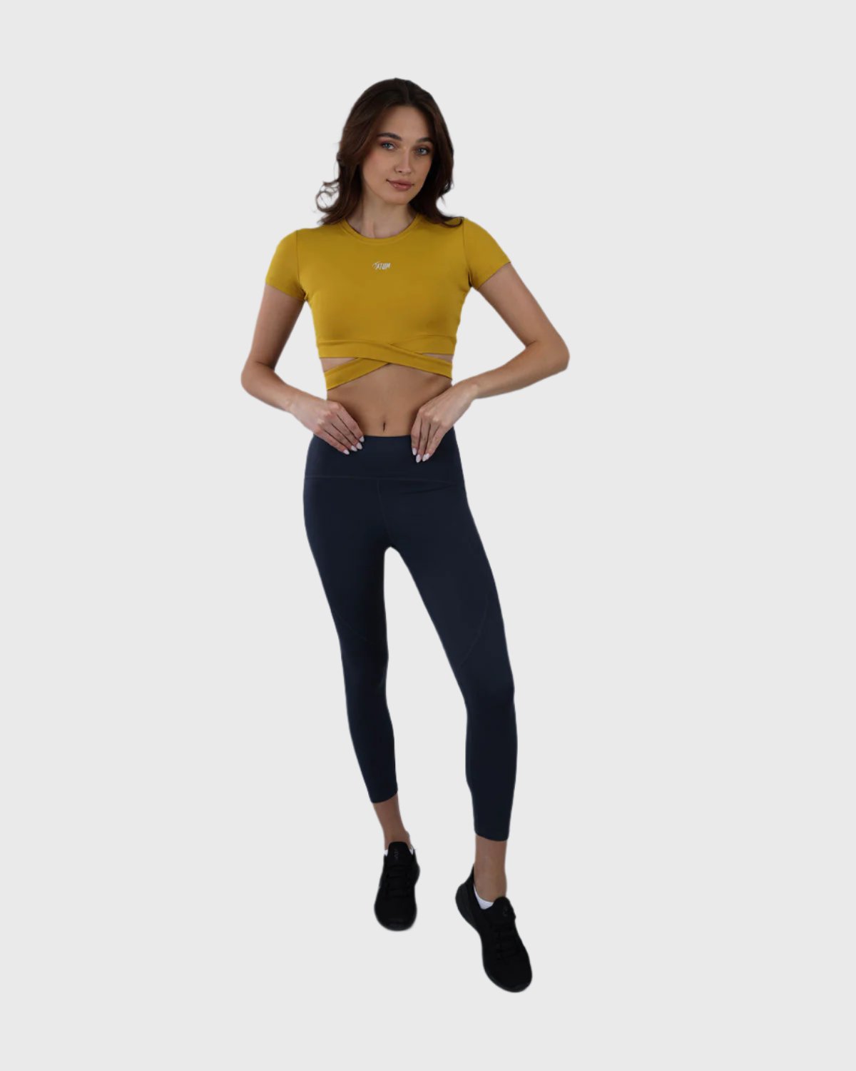 Twisted Short Sleeves Yellow Crop Top-Atum -74455890