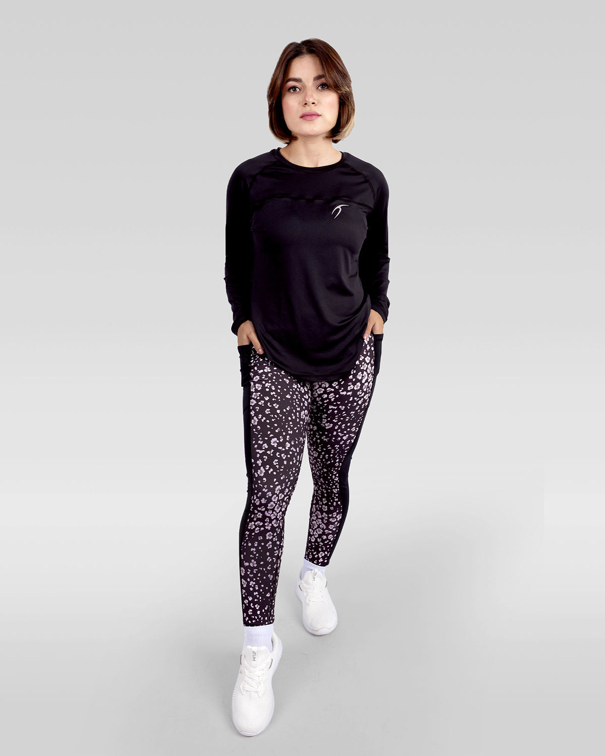 Women's Floral Rose Leggings-Atum -40524235