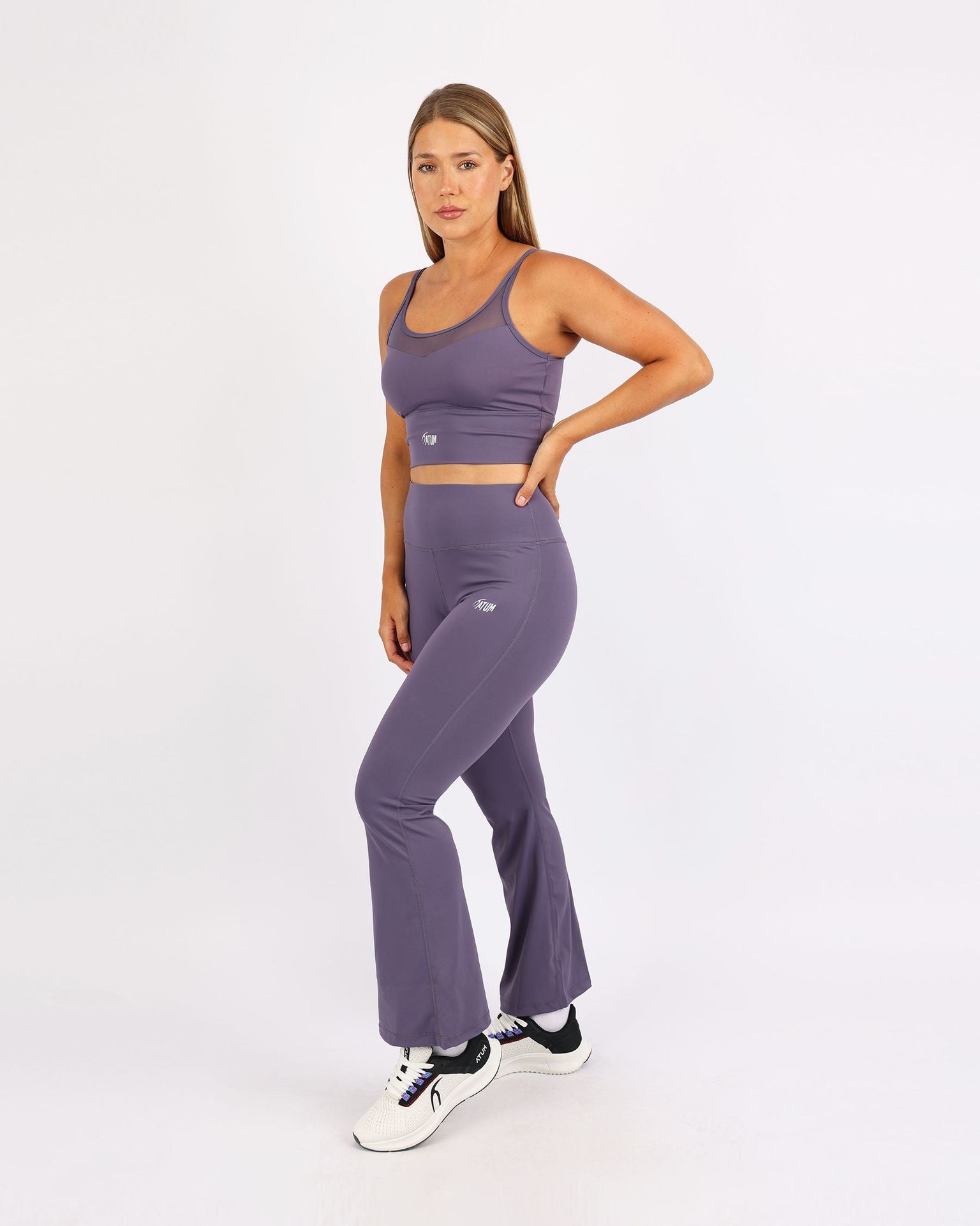 Wide Leg Yoga Violet Leggings-Atum -23542799