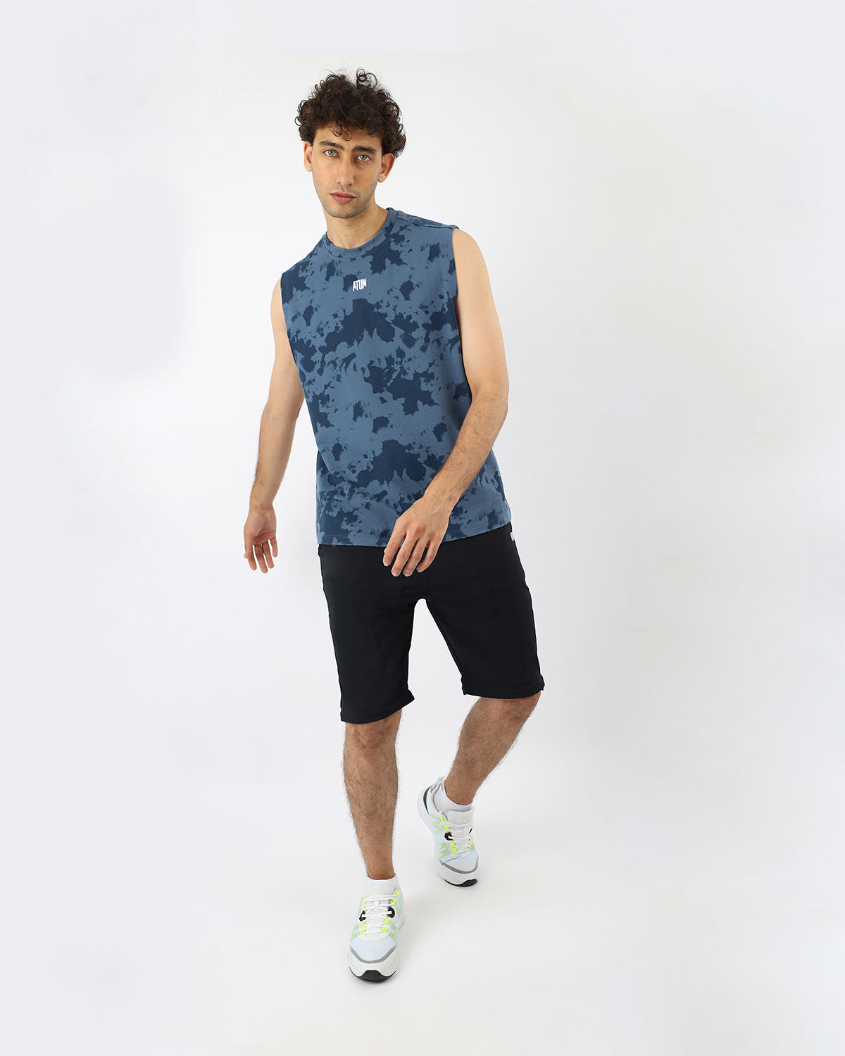 Men's Essential Navy Tank Top-Atum -95324350