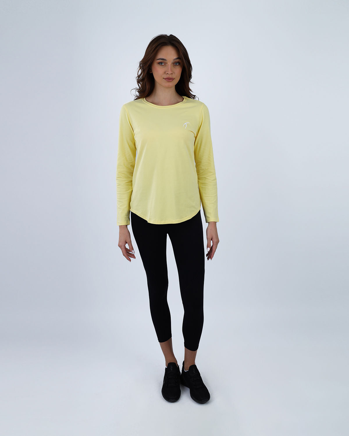 Basic Long Sleeve Yellow T-Shirt-Atum -76285052