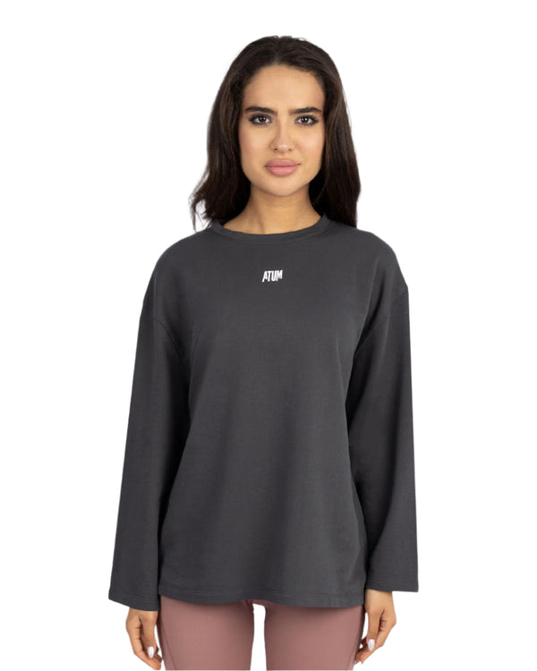 Elegance Oversize Gray T-Shirt-Atum -37613682
