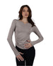 Elegance Women's Coffee Long-Sleeve Top