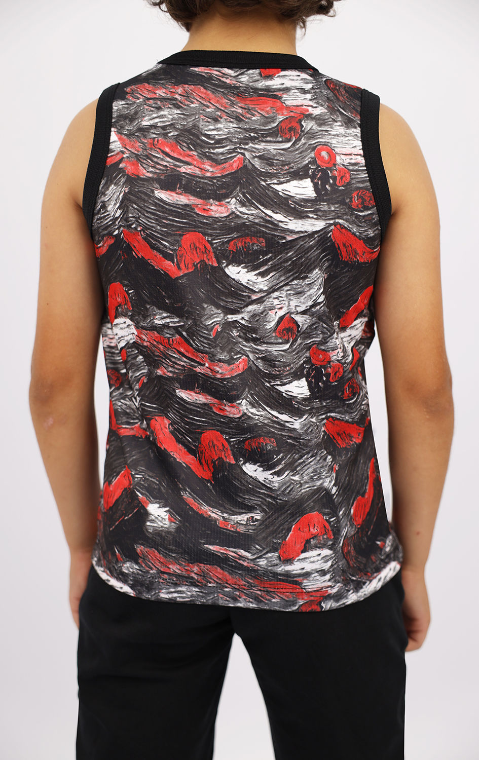 Boy's Printed Red Tank Top-Atum -44696486