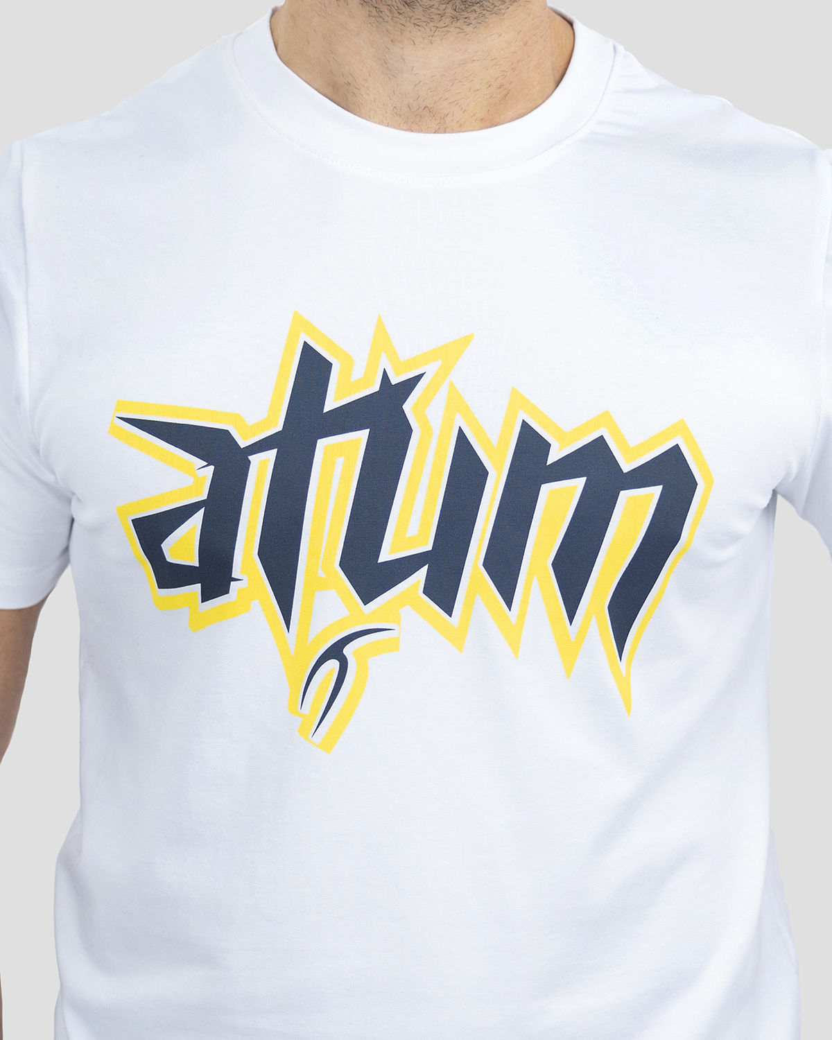 Men's Graphic Logo White T-Shirt-Atum -8188876