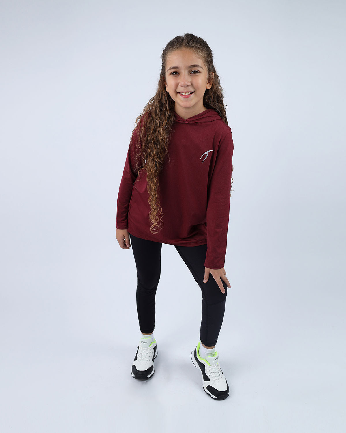 Vivid Long-Sleeve Burgundy Hoodie-Atum -72271087