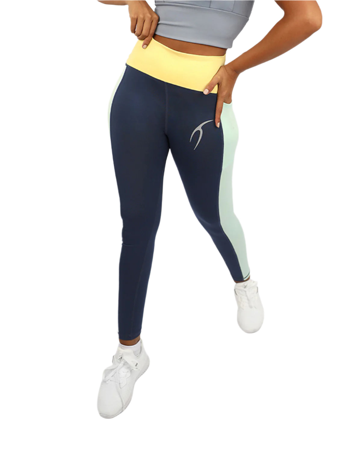 High Waist Women's Navy Leggings-Atum -81964093
