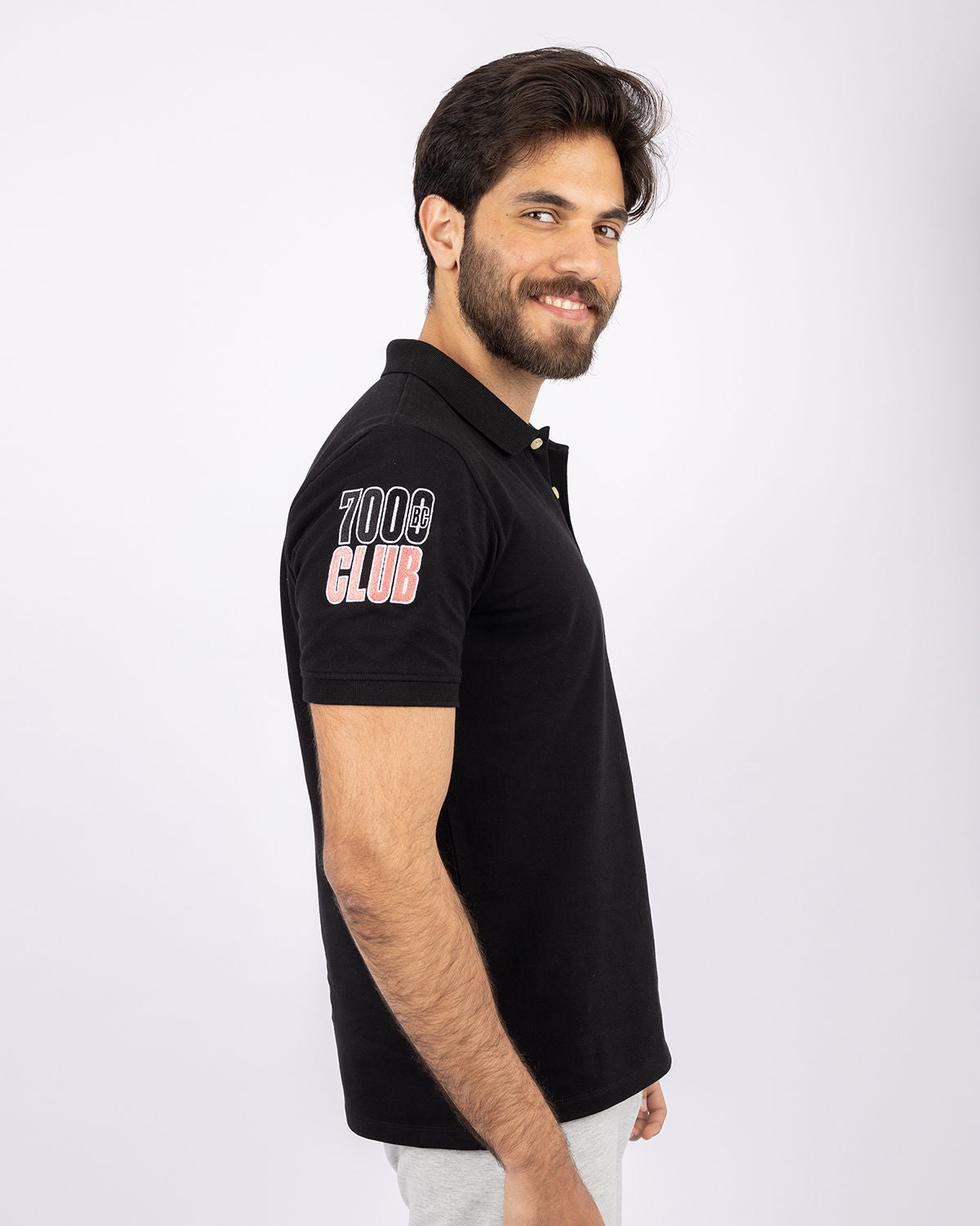 Men's Black Polo Shirt-Atum -84409884