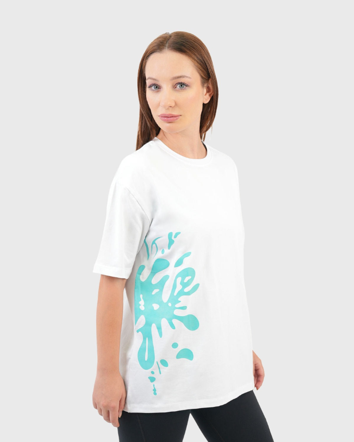 Oversized Splash White T-Shirt-Atum -88707180