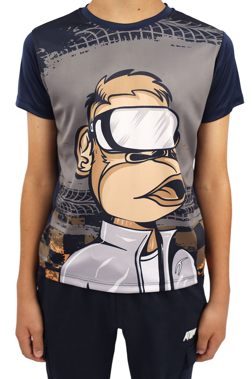 Monkey Graphic Boy's Navy T-Shirt-Atum -21845193