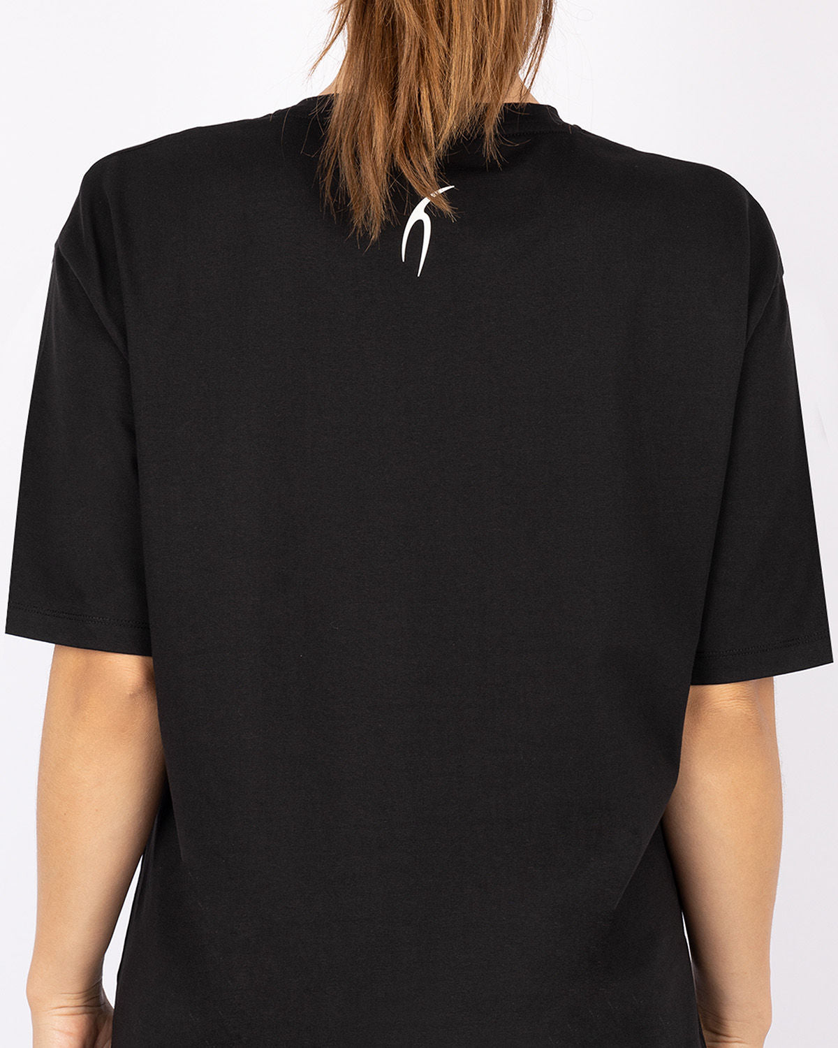 Oversize Printed Women's Black T-Shirt-Atum -58565531