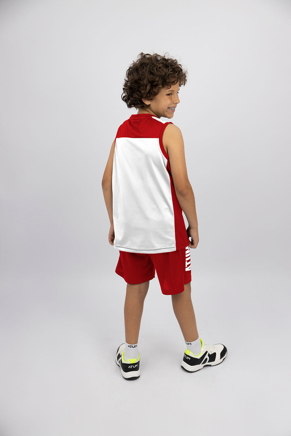 Basic Vneck Red Tank Top-Atum -41456251