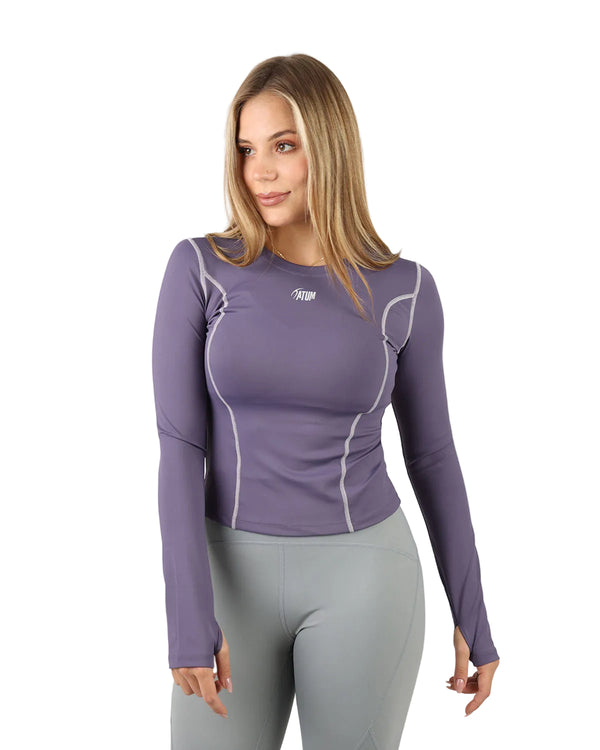 Streamline Long Slevess Women's Violet Top-Atum -20184068