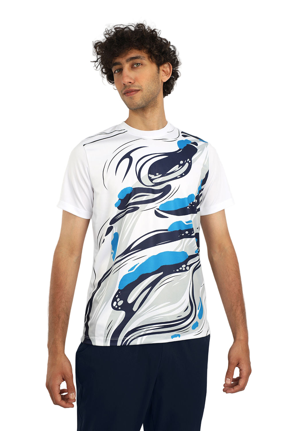 Men's Crew-Neck White T-Shirt-Atum -86771663