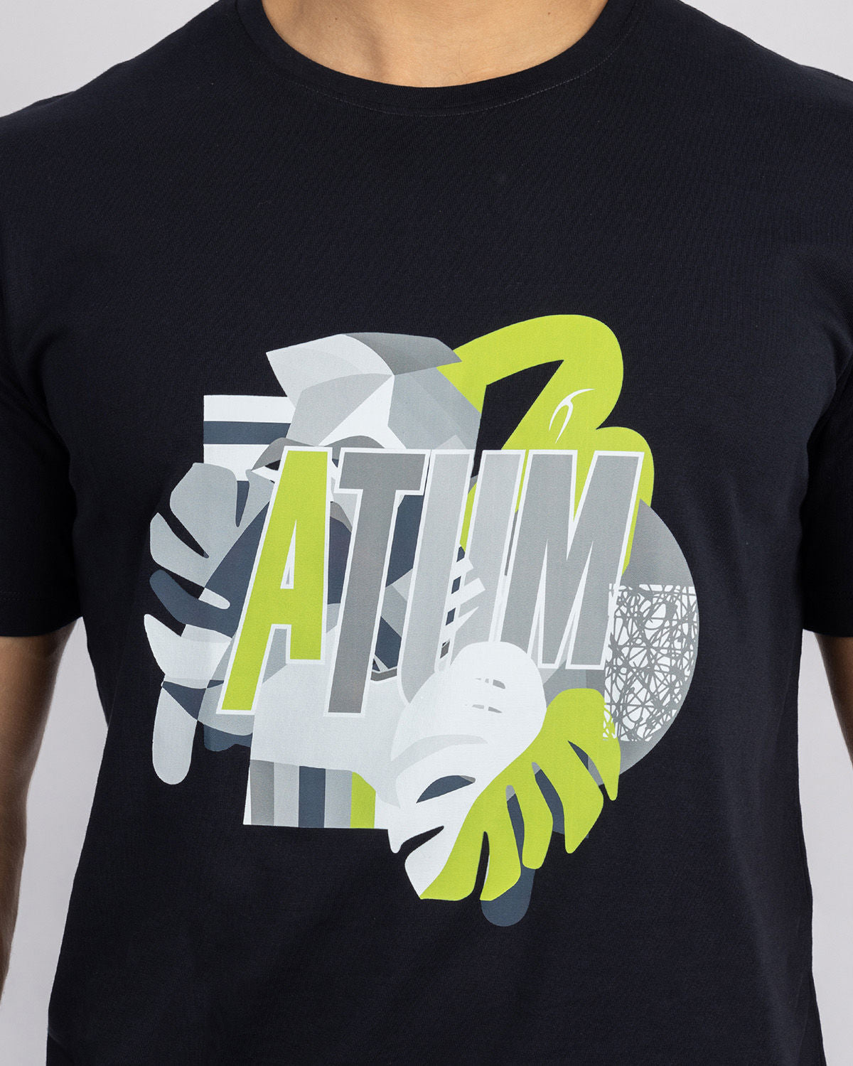Printed Navy Men's T-Shirt-Atum -92431969