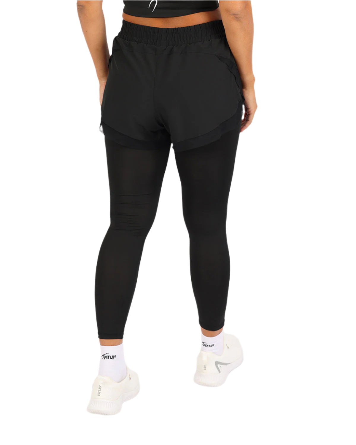 Pocket Wave Skort Black Leggings-Atum -85277217