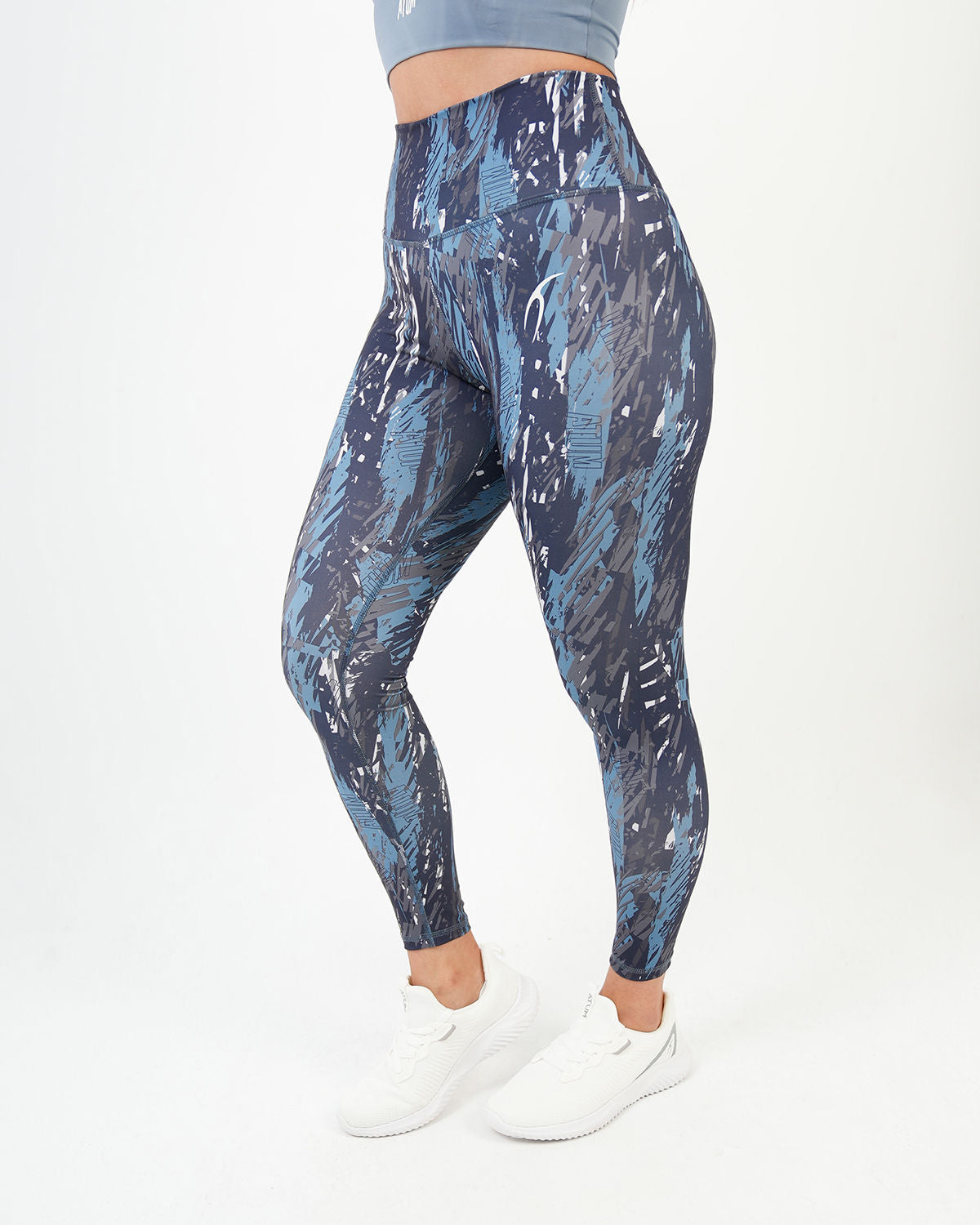 Marble Printed Navy Leggings-Atum -35594422