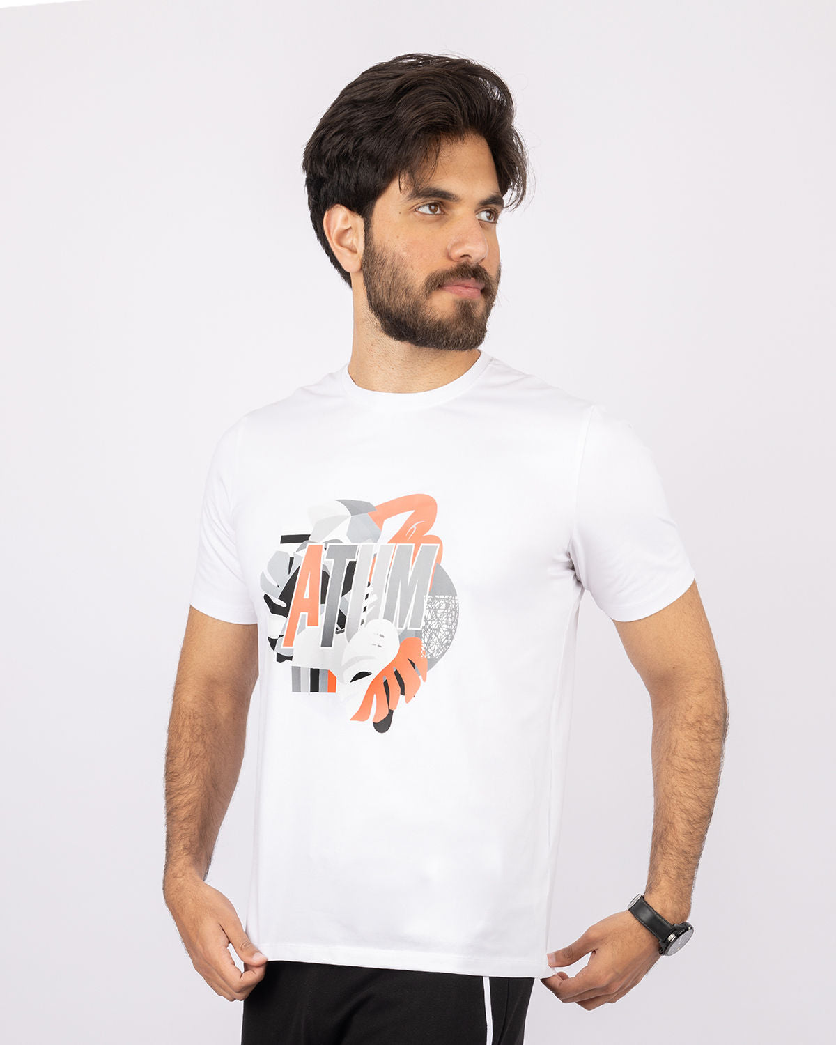 Printed White Men's T-Shirt-Atum -9715626