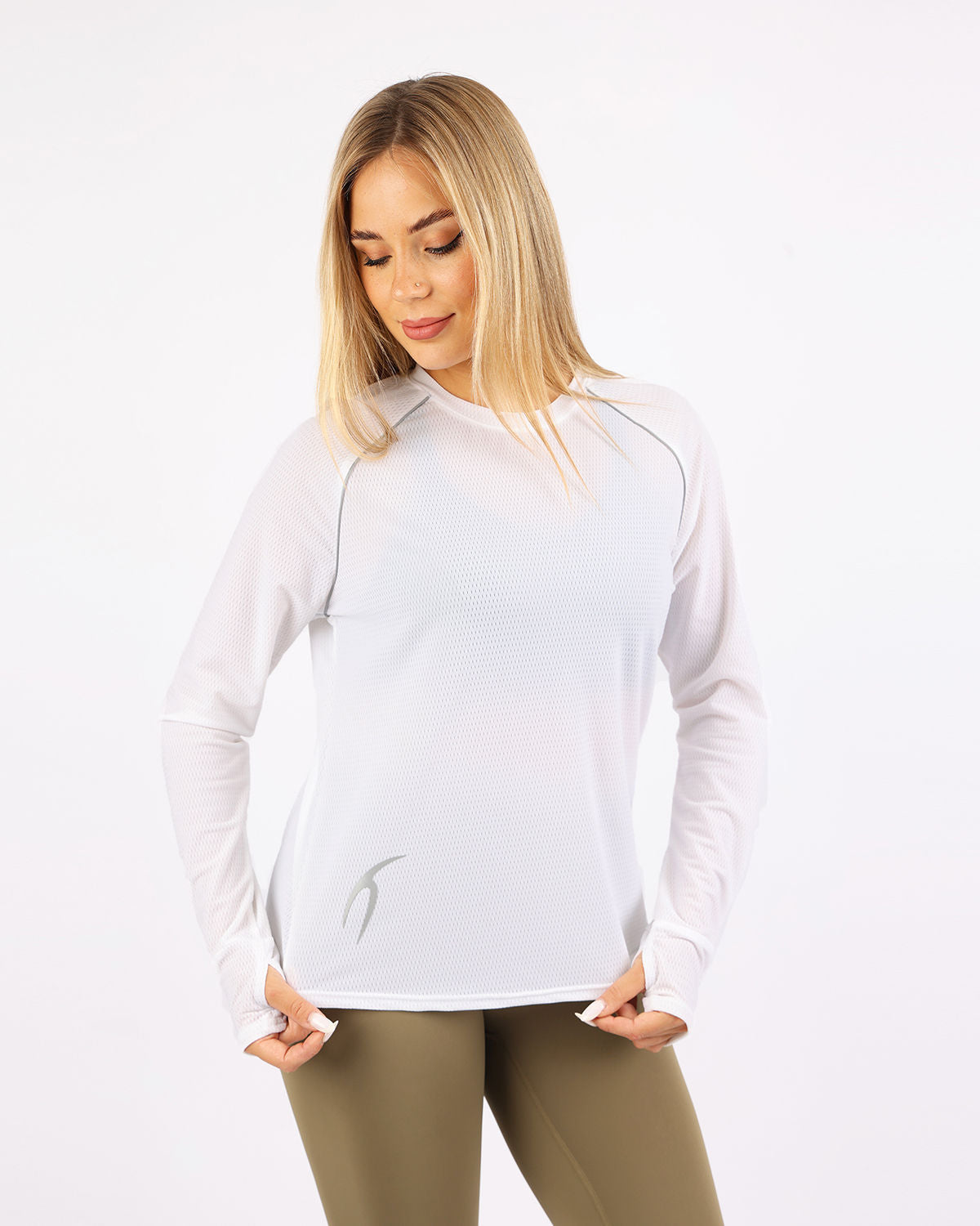 Long-Sleeve Training White Top-Atum -7828217