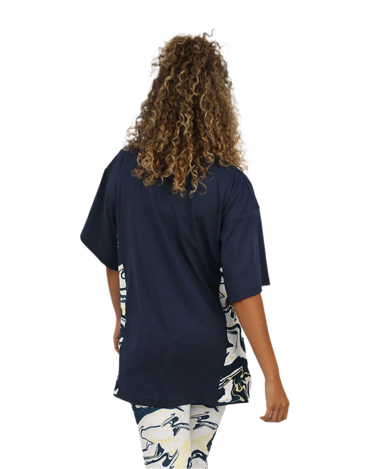 Women's Oversized Navy T-Shirt-Atum -82474213