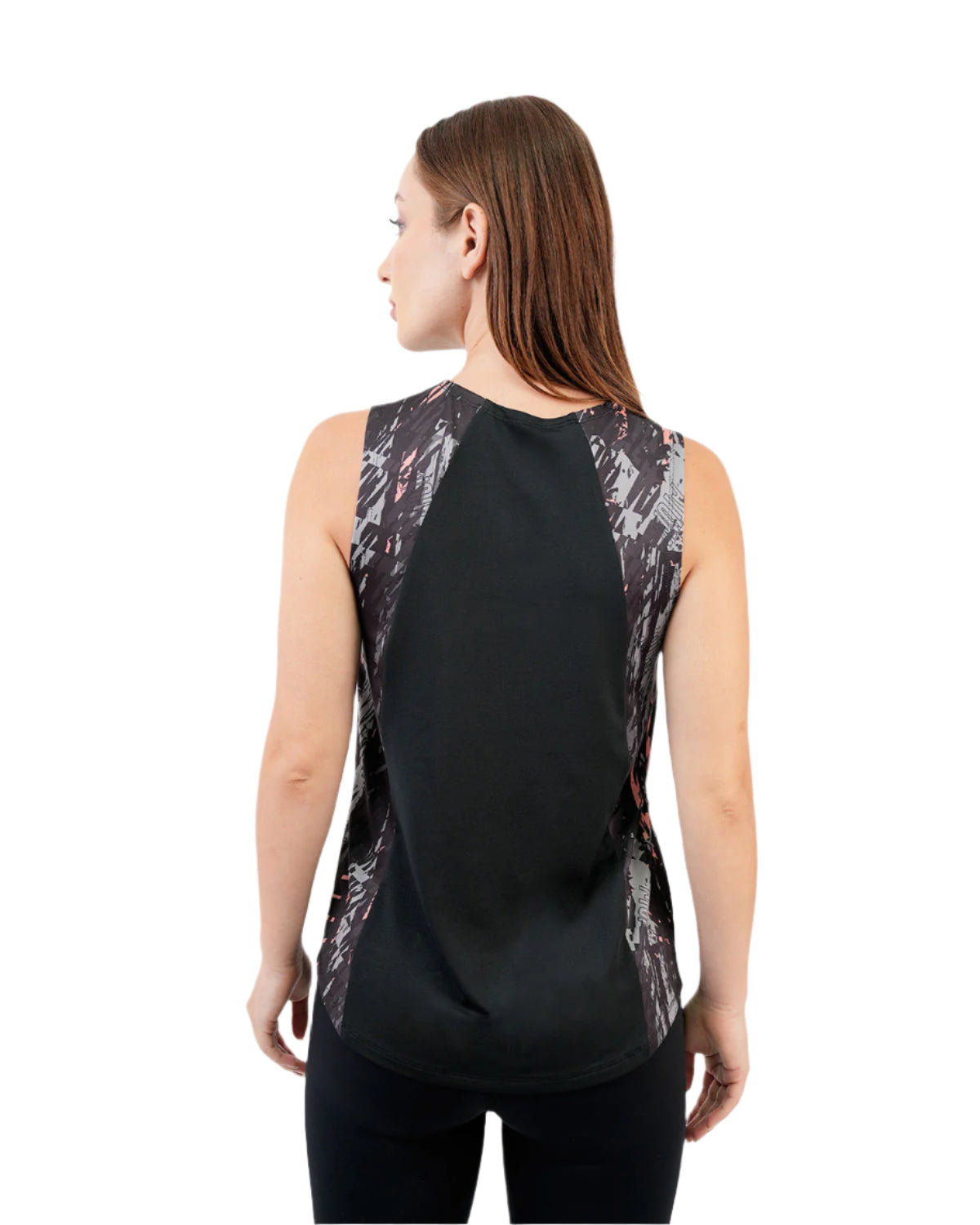Marble Printed Black Tank Top-Atum -17357873