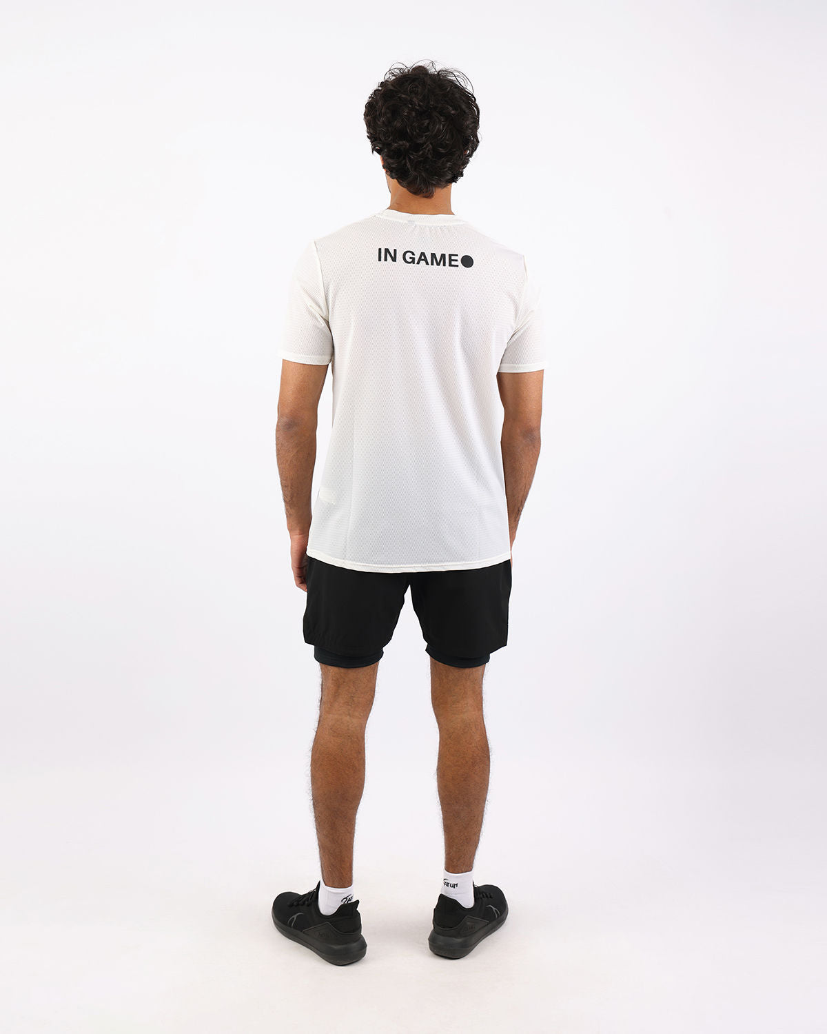 Crew Neck Short Sleeve White Athletic Top-Atum -9930196