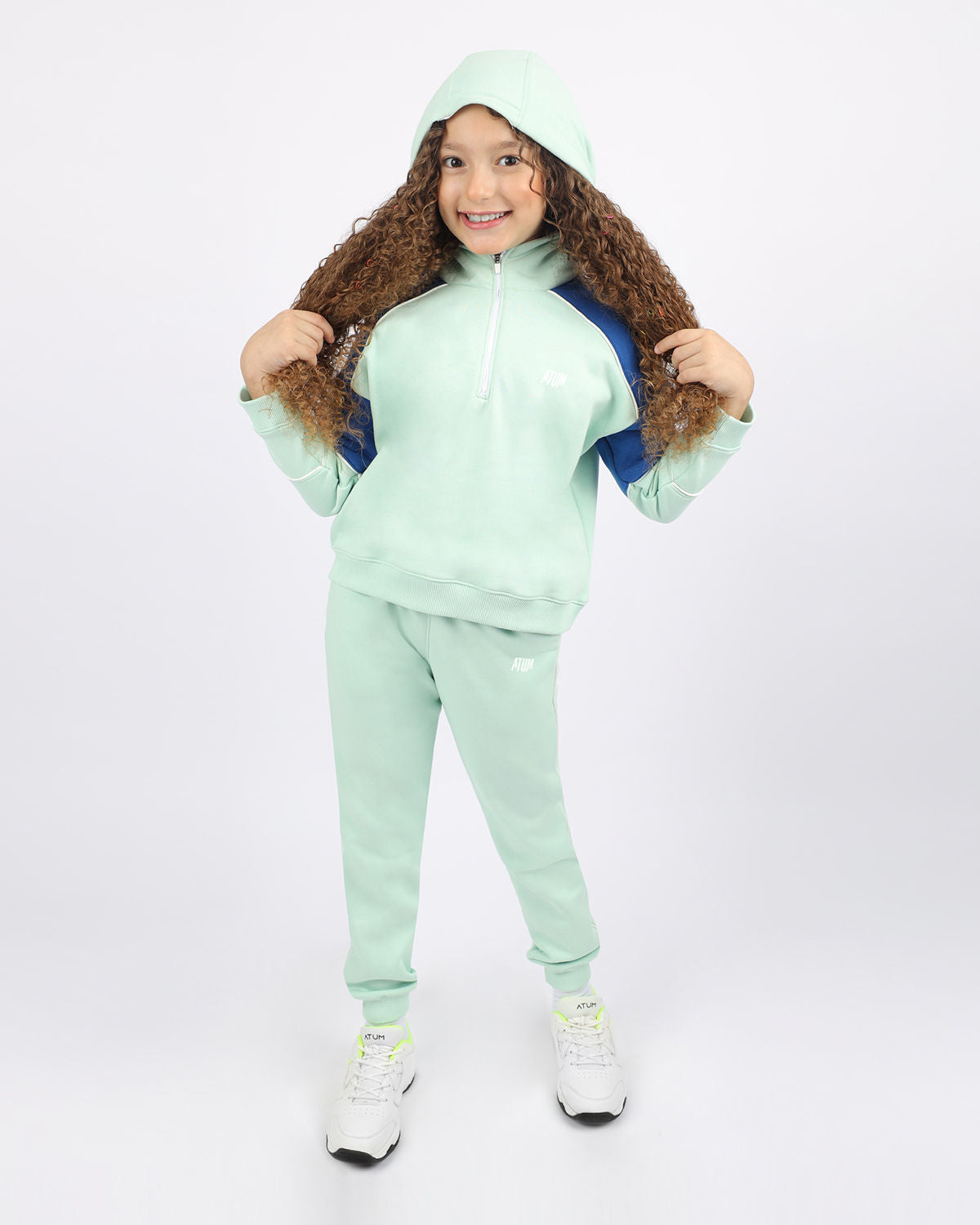 Girl's Quarter Mint Zip Hoodie-Atum -24867435
