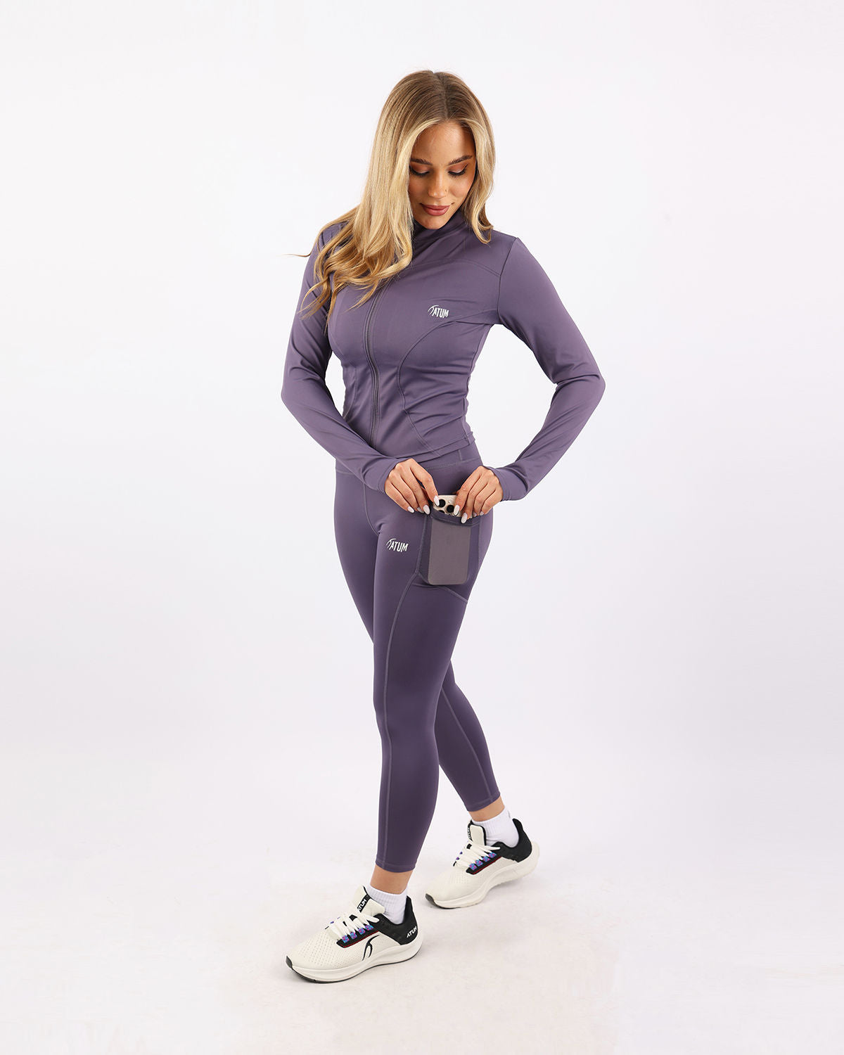 Pocket Flex Capri Purple Leggings-Atum -34483212