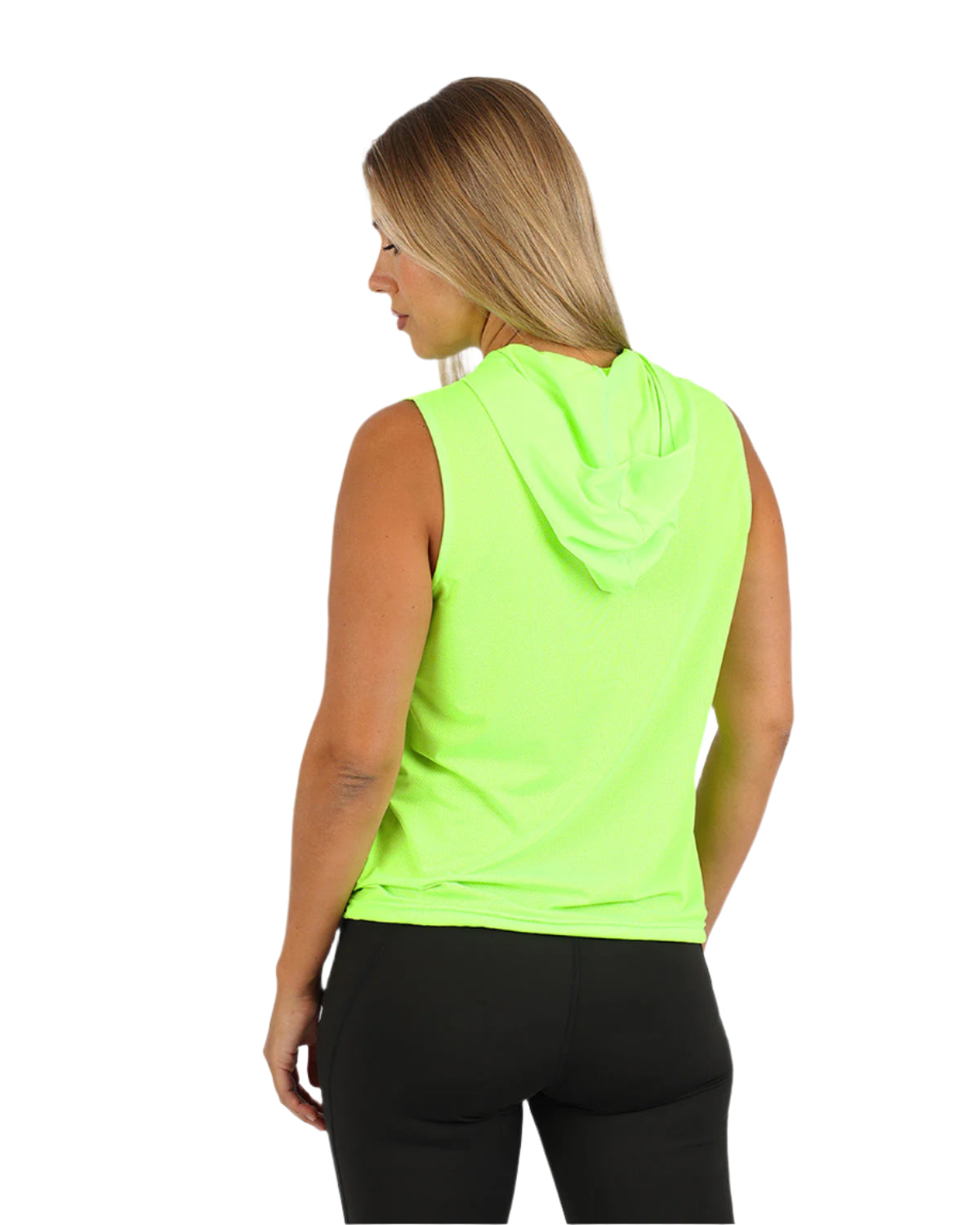 Sleeveless Breathable Lime Green Women's Hoodie-Atum -90037242